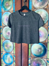Load image into Gallery viewer, Girls Flowy Crop Top (Dark Heather Grey)
